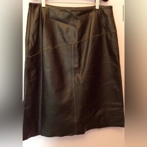 Per Una Leather Knee-Length A-Line Skirt